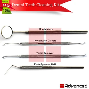 4Pcs Professional Dental Teeth Cleaning Tartar Removing Kit Endo Spreader Carver - Picture 1 of 5