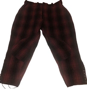 Vintage Woolrich Penn-Rich Hunting Pants Red Shadow Plaid Wool 34”x25” Knickers - Picture 1 of 11