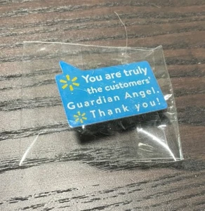 Walmart Employee Thank You Metal Pin Guardian Angel Blue Message Box - Picture 1 of 6