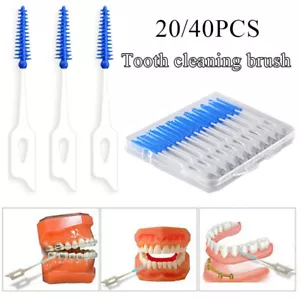 20/40pcs Interdental Brushes Toothpick Plaque Remove Teeth Floss Oral Hygiene - Picture 1 of 14