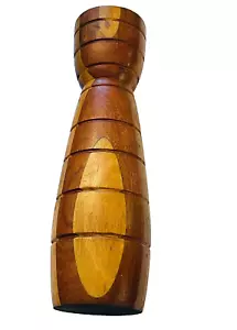 Base de lámpara moderna de madera maciza torneada a mano de mediados de siglo - Imagen 1 de 9