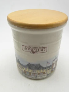 Longaberger Homestead Pottery Canister w Wood Lid 7¼in high - Picture 1 of 8