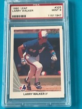 PSA 9 1990 Leaf #325 Larry Walker (RC) Rookie HOF PSA 9 Expos Rockies 50-50