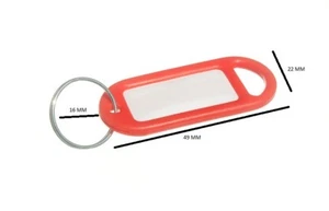 Schlüsselring Tag 50mm X 20mm mit Label Und Split Schlüsselring Rot Packung 1000 - Bild 1 von 1