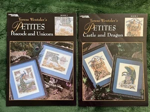 Teresa Wentzler Petites - Castle-Dragon-Peacock-Unicorn -Cross Stitch charts NEW - Picture 1 of 3