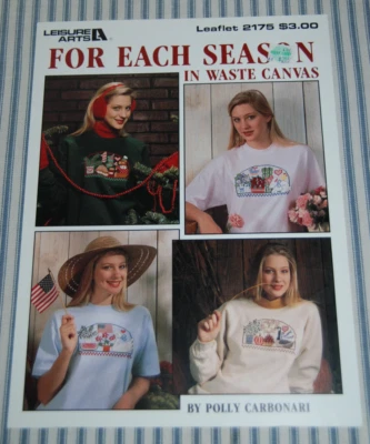 Leisure Arts Cross Stitch Pattern Book - For Each Season in Waste Canvas - #2175 - Image 1 of 4