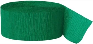 Streamer de fiesta de papel crepé verde único - Imagen 1 de 1