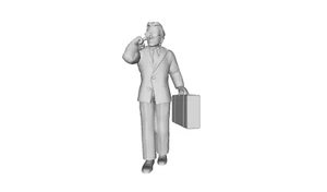 Printle T Homme 058-Man Glasses Suitcase Earpiece Figure for Dioramas Train Sets - Picture 1 of 11