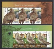 ROMANIA 2019 NATIONAL BIRDS EUROPA 3 PAIRS TOP OF THE SHEET UNMOUNTED MINT,MNH