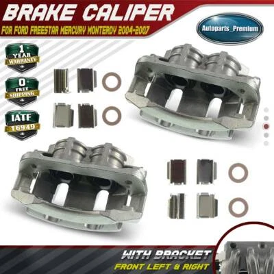 Par de pinzas de freno de disco delanteras con soporte para Ford Freestar Mercury Monterdy Foto 1 de 4