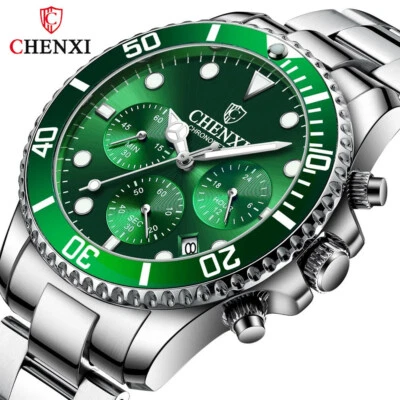 CHENXI Reloj de Cuarzo Hombre Informal Negocios Hombre Reloj de Pulsera Cronógrafo Fecha Relojes Foto 1 de 4