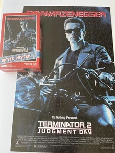Vintage Terminator 2 Arnold Schwarzenegger Movie Poster Puzzle 1991 Complete - Picture 1 of 11