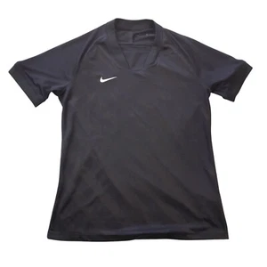 Nike Dri-Fit soccer jersey TEEN M/black+white embroidered logo/short sleeves - Picture 1 of 9