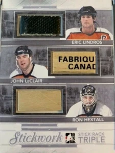 Eric Lindros 2014 Stickwork Stick Rack Triple Lindros-LeClair-Hextall SRT-30 /14 - Picture 1 of 3