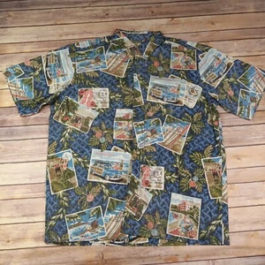 Mele Kalikimaka Reyn Spooner L Christmas Hawaiian Shirt Blue 2014 Limited Issue - Picture 1 of 8