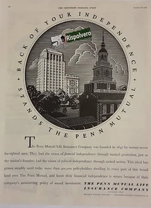 Pubblicità ADVERTISING RITAGLIO 1938 THE PENN MUTUAL LIFE  - Picture 1 of 1