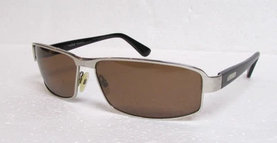 Bolle Sunglasses Polarized Lenses Chrome Metal Front Frame Black Plastic Temples - Image 1 of 4