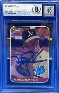1987 Mark McGwire Autographed Donruss Rookie Card Beckett Slab BAS 10 Auto - Picture 1 of 3