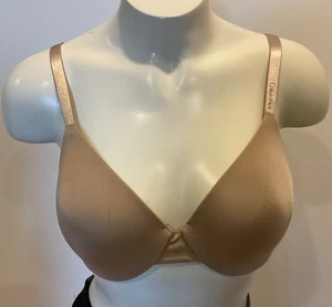 Reggiseno Calvin Klein T Shirt Donna Taglia 36B B Beige Chiusura Schiena Ferretto F2893 - Foto 1 di 6