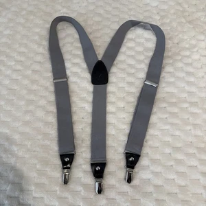 Graue Hosenträger Herren 1" Chrom Clips - Bild 1 von 5