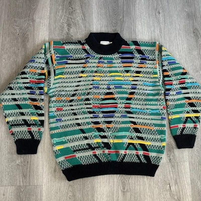 Vintage Emporio Gitano Acrylic 3D Pullover Sweater Geometric Abstract Colorful - Image 1 of 4