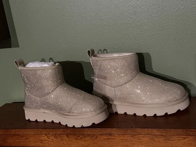 Michael Kors Winnie Embellecido Brillante Botín Zapatos Brillo Talla 8 Avena ¡NUEVO! Foto 1 de 4