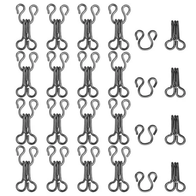 Швейные крючки и глаза, 18 мм закрытый крюк глаз застежка (100 упаковок, яркий черный) - Изображение 1 из 4