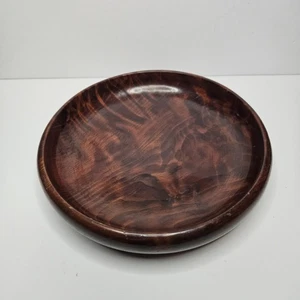 Mid Century Redwood Bowl California Vintage Hand-Turned Wood Dish Rustic Decor - Picture 1 of 9