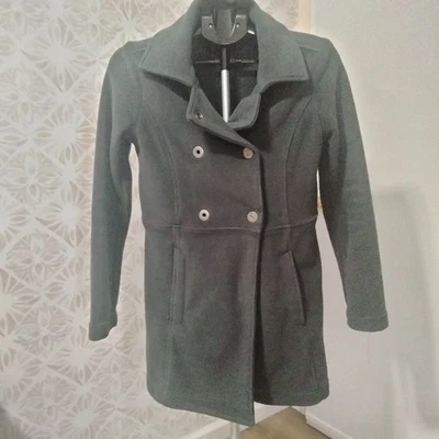 Abrigo Athleta Switchback Polar Doble Pecho Guisante Gris Foto 1 de 4