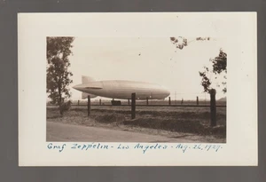 Los Ángeles CALIFORNIA RPPC 1929 GRAF ZEPPELIN aterrizaje AIRSHIP Airshow CA - Imagen 1 de 3