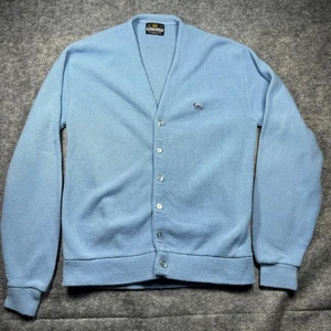 Cárdigan suéter vintage Crown Sportswear para hombre grande azul acrílico tejido botón - Imagen 1 de 16