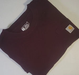 CARHARTT MEN'S SHIRT, Sz 2XLT, Maroon, S/S, Henley, Solid, Loose Fit, "IRR" - Picture 1 of 16