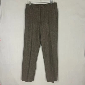 Vintage Lauren Ralph Lauren Houndstooth 100% Wool Pleated Trouser Pants Size 8 - Picture 1 of 14