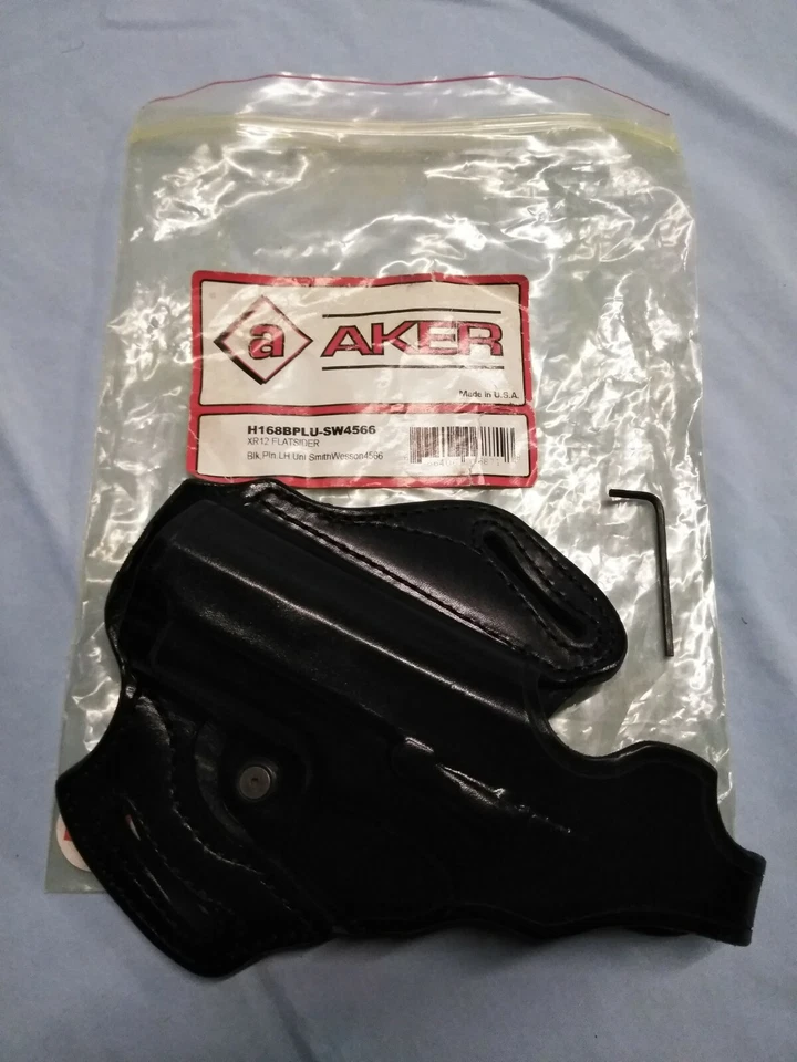 AKER XR12 FLATSIDER S&W4566 R/H or L/H Black H168 NOS!