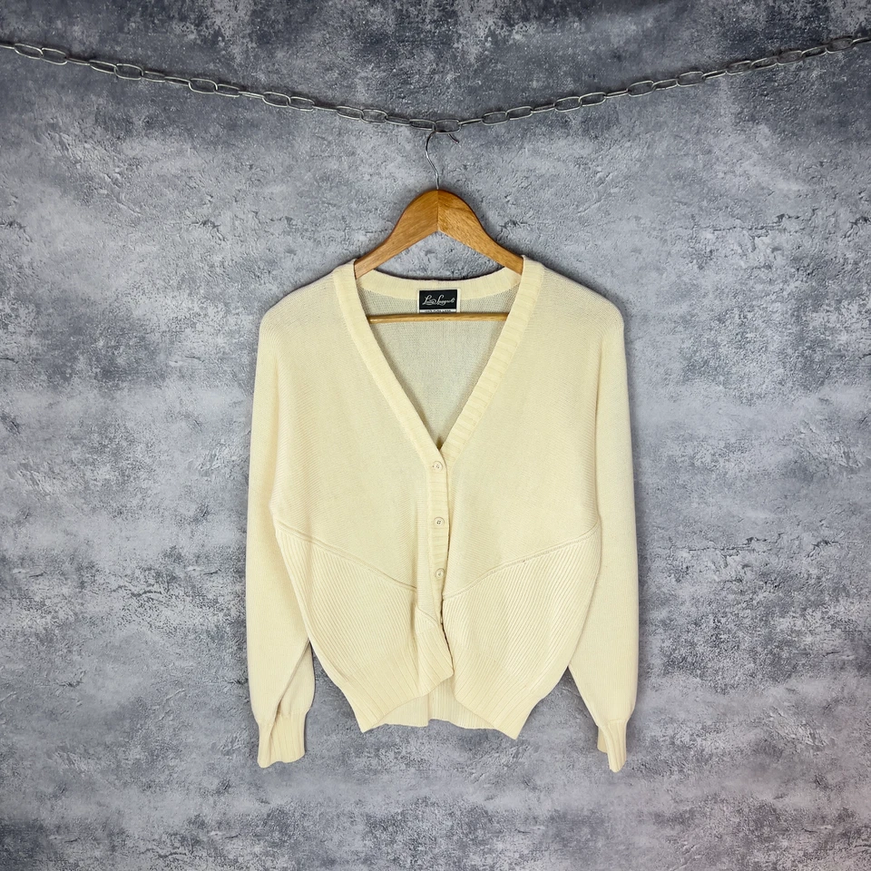 Cárdigan Mujer Luisa Spagnoli Crema 100% Lana Italia Minimalista Vintage M-L Foto 1 de 4