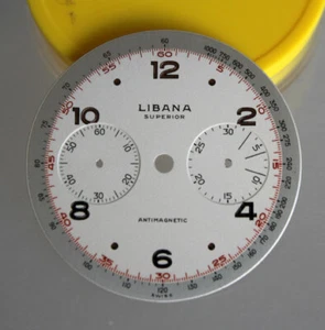 LIBANA Superior Antimagnetic Valjoux 23 CHRONOGRAPH ZIFFERBLATT DIAL UNUSED NOS  - Picture 1 of 3