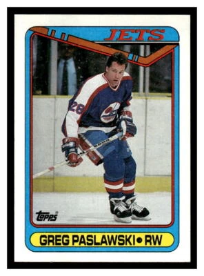 1990 Topps #154 Greg Paslawski - Winnipeg Jets - Image 1 of 2