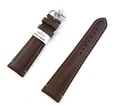 Cinturino Orologio MORELLATO Derain Uomo Cuoio PELLE FATTO MANO MARRONE 20 22