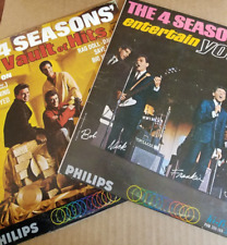 33RPM 2 Philips The 4 Seasons - Entertain You / Gold Vault of Hits LPs, V+ VG+