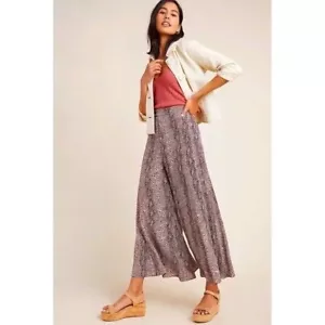 ANTHROPOLOGIE Skirted Wide Leg Pants in Snake Print Size 0P - Picture 1 of 13