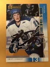 Nathan Smith Signed Swift Current Broncos WHL Card Vancouver Canucks 1