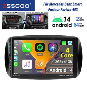 Für Mercedes Benz Smart Forfour Fortwo 453 Android14 2+64G Carplay Autoradio GPS - Bild 1 von 15