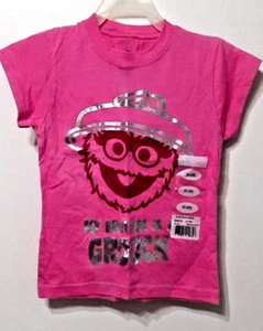 Sesame Street Oscar the Grouch Pink Shirt Girls Size 4/5 XS - Picture 1 of 1