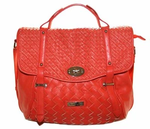 Bolso de hombro Claudia Canova para mujer rojo pálido tejido canasta - Imagen 1 de 1
