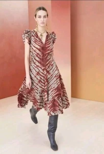 Vestido midi Ulla Johnson Pilar con volantes en Canyon talla 4 - Imagen 1 de 13
