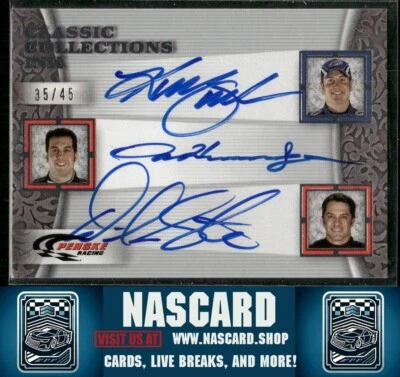 2009 Press Pass Classic Collections Ink Kurt Busch Sam Hornish Jr David Stremme - Image 1 of 2