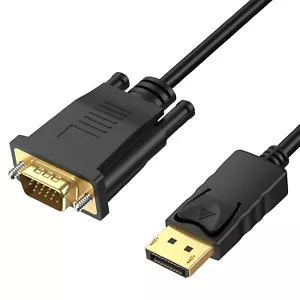 Display Port to VGA Cable Adapter Converter Video HDTV PC Monitor Desktop Laptop - Picture 1 of 15