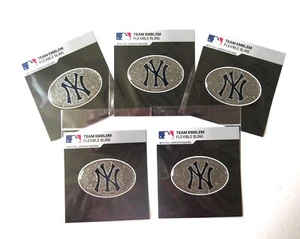 CINCO (5) YANQUIS DE NUEVA YORK, BLING A TODO COLOR, EMBLEMAS OVALADOS DEL EQUIPO PROMARK - Imagen 1 de 3