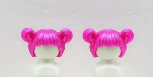 2 x SPEZIAL HAARE ZÖPFE PINK PLAYMOBIL zu Manga Magic Frau Asia Fee Elfe RAR H06 - Picture 1 of 3