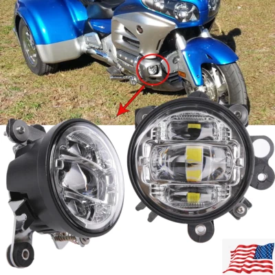 DOT LED Driving Fog Lights Lamps For Honda Goldwing 1800 GL 2006-2010 2012-2017 - Image 1 of 4